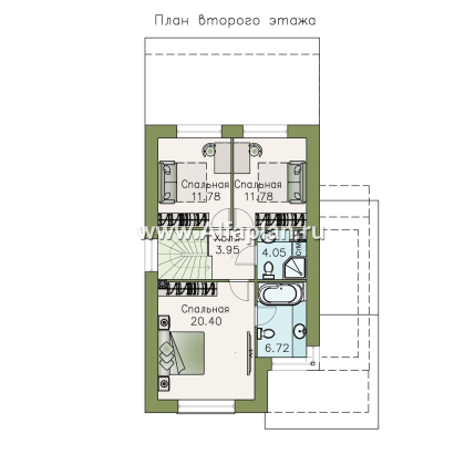 Проекты домов Альфаплан - «Весна» - проект дома в скандинавском стиле с удобным планом - превью плана проекта №2