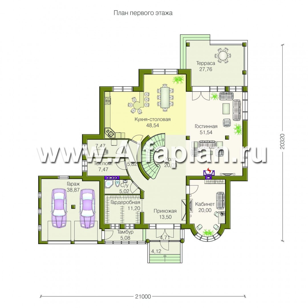 Проекты домов Альфаплан - Вилла «Эдельвейс» - элитный дом в классическом стиле - план проекта №1