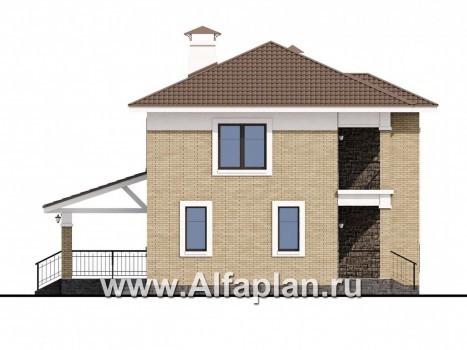 Проекты домов Альфаплан - «Топаз» - проект дома с открытой планировкой - превью фасада №3