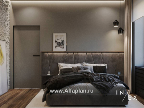 Проекты домов Альфаплан - «Виньон» - проект одноэтажного дома с большой террасой - превью дополнительного изображения №7