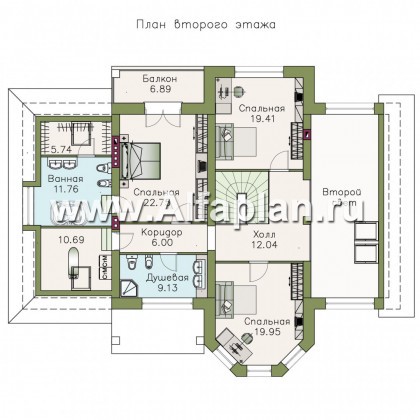 Проекты домов Альфаплан - «Последний герой» - дом в английском стиле с двусветной гостиной - превью плана проекта №2