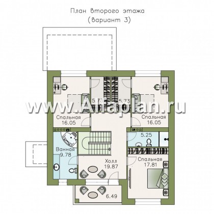 Проекты домов Альфаплан - «Седьмая высота» - комфортабельный дом с большой гостиной - превью плана проекта №4