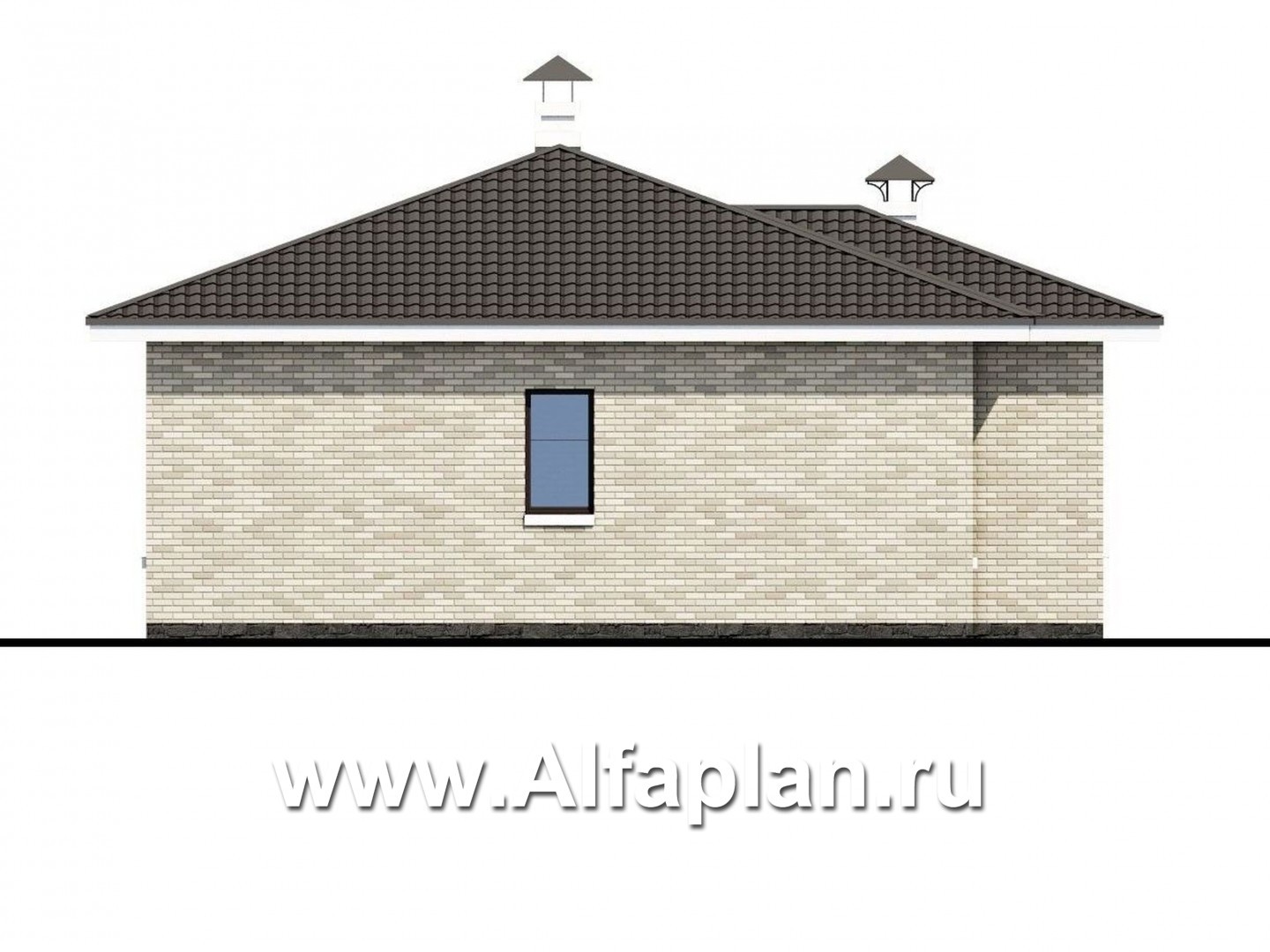 Проекты домов Альфаплан - «Гестия» - современный одноэтажный коттедж с террасой - изображение фасада №4