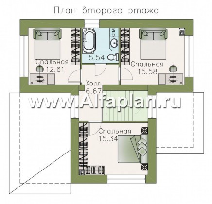 Проекты домов Альфаплан - Проект стильного компактного дома - превью плана проекта №2