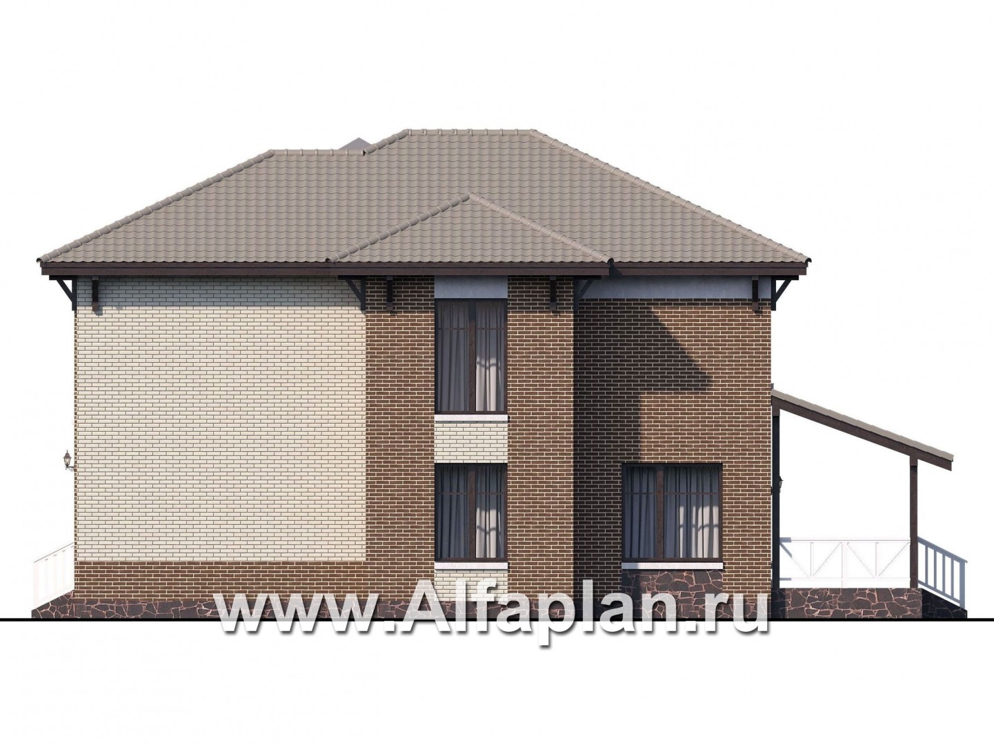 Проекты домов Альфаплан - «Вишера» - стильный дом с оптимальной планировкой - изображение фасада №2